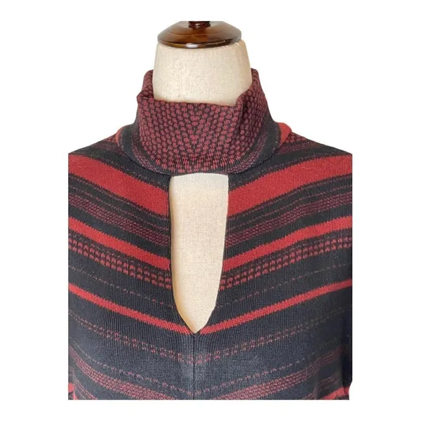 Amanda Uprichard Black And‎ Red Knit Keyhole Mock Neck Sweater Dress Size M - Image 4