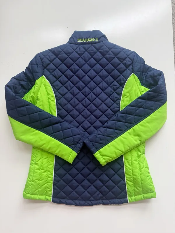 NFL Seahawks Quilted Coat Size Medium - Image 8
