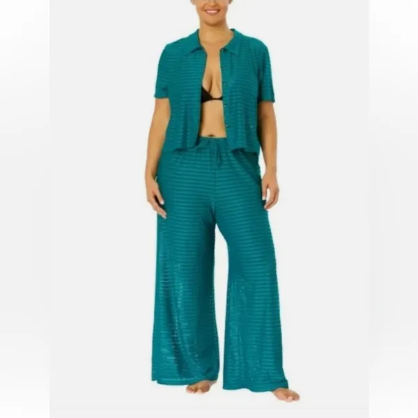 Hurley Lightweight Crochet 2-Piece Swim Cover-Up Set. - Image 2