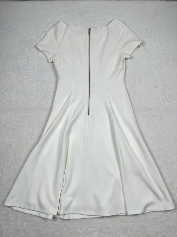 Tommy Hilfiger Fit & Flare Dress Off White Size 2 EUC - Image 4