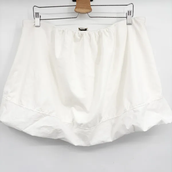 Maeve Womens White Balletcore Cotton Elastic Waist Bubble Puff Mini Skirt Size L - Image 2