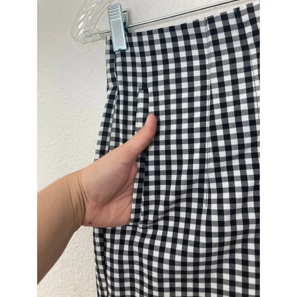 Zara Buffalo Plaid Casual Retro Business Casual Black White Straight Taper Pants - Image 2