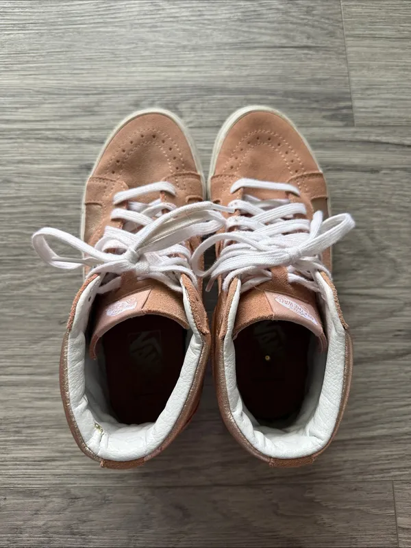 Vans SK8-Hi Reissue High-Top Sneakers in Blush Pink and White Size 6.5 - Image 7