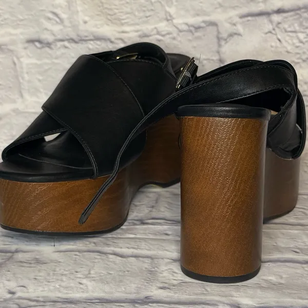 Universal Threads Black Platform Wedges - Image 2