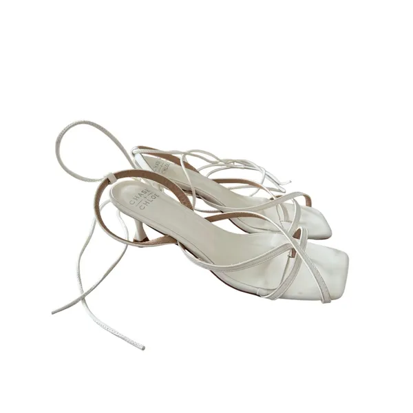 Chase + Chloe Wraparound Sandals‎ Size 8 OffWhite Square Open Toe - Image 6