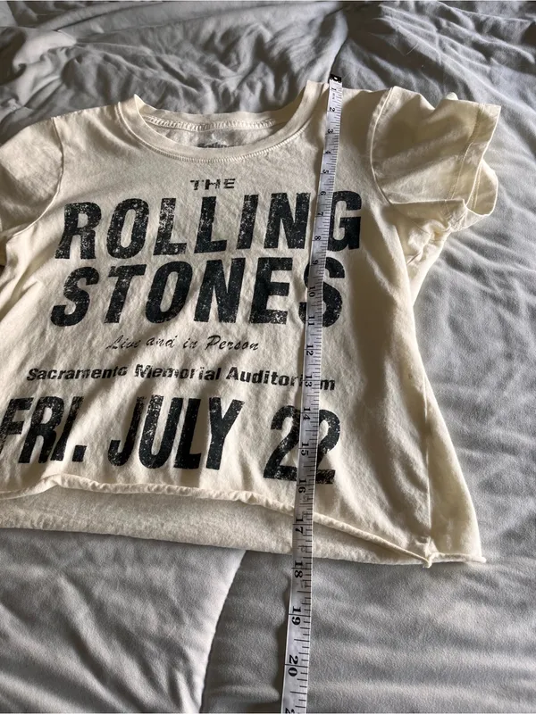 ROLLING STONES X PEOPLE OF LEISURE Women’s Rock Band Baby Tee Sz XS EUC - Image 5