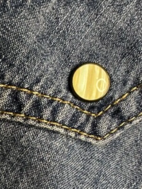 Gap Denim Pearl Snap Western Shirt Medium Wash Blue Long Sleeve Cotton S - Image 5