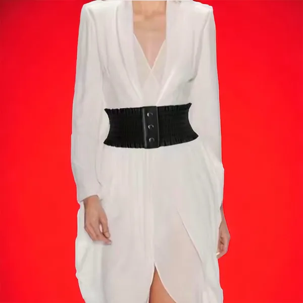 Plus Size‎ Wide Waistband Elegant Elastic Belt Vintage Dress Coat Girdle Waspie - Image 4