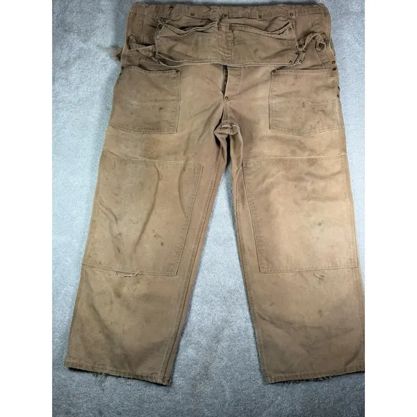 Carhartt Bib Overalls Double Knee Nail apron 2XL 46x30** Made USA Vtg Work Farm - Image 7