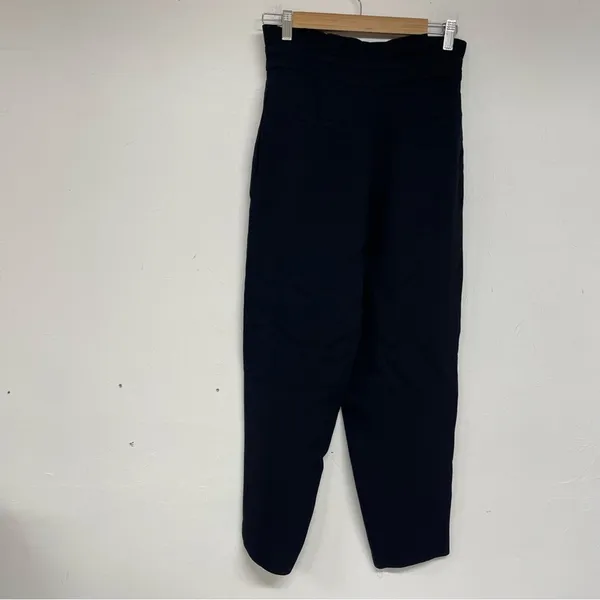 Massimo Dutti Navy Blue Knit Paperbag Waist Trouser Pants Womens 4 Casual - Image 5