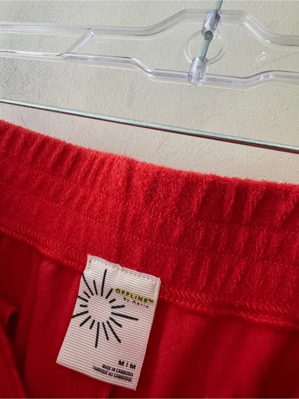 Aerie Red Terry Cloth Cozy Lounge Beach Shorts - Image 4