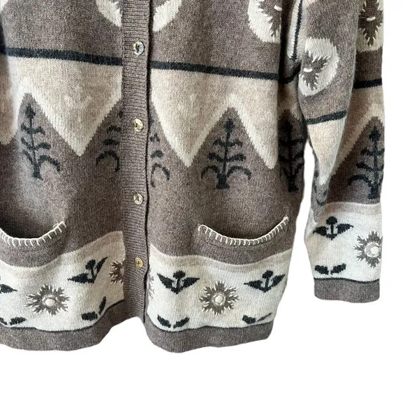 Vintage Bauhinia Lambswool Angora Southwestern Cardigan Sweater M - Image 4