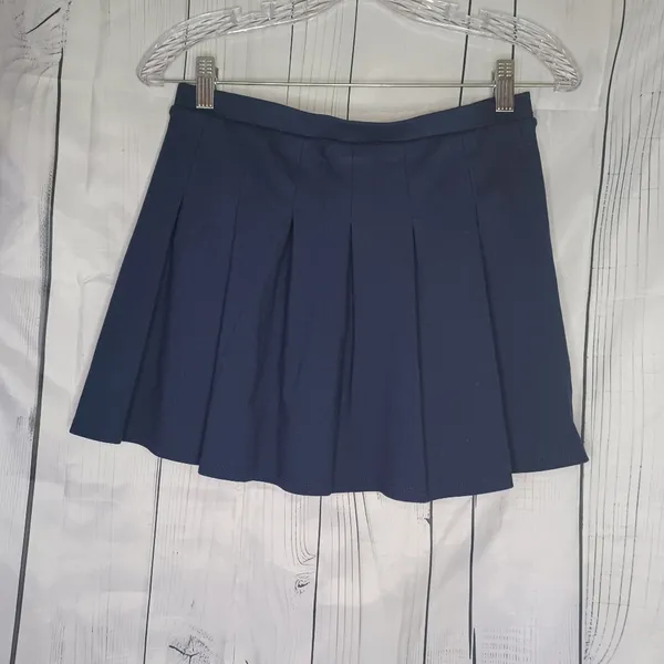 SO Navy Blue Pleated Mini Skater School Girl Skirt - Image 4