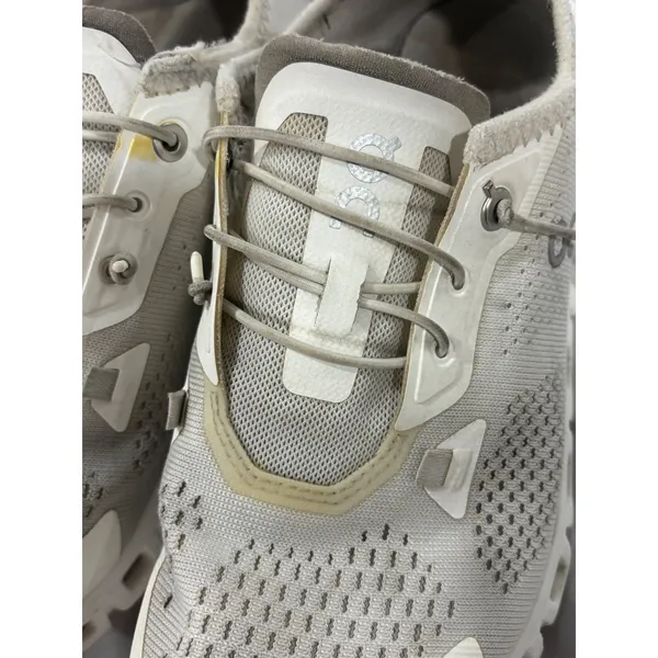 On Cloud Cloudflow Womens 6.5 Running Shoes White Grey Low Top Sneakers - Image 6