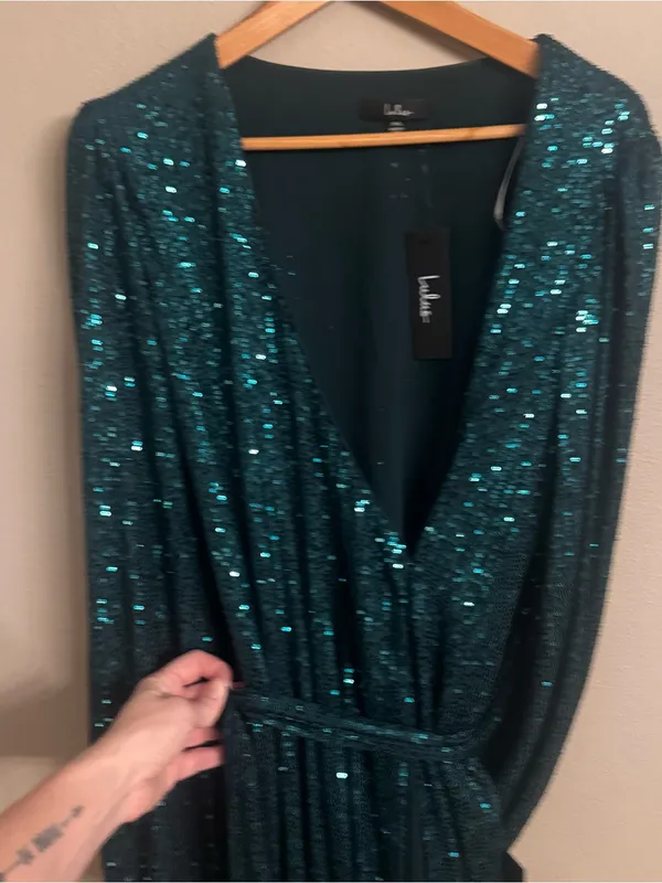 LULUS‎ Sequined Wrap Mini Dress - Image 3