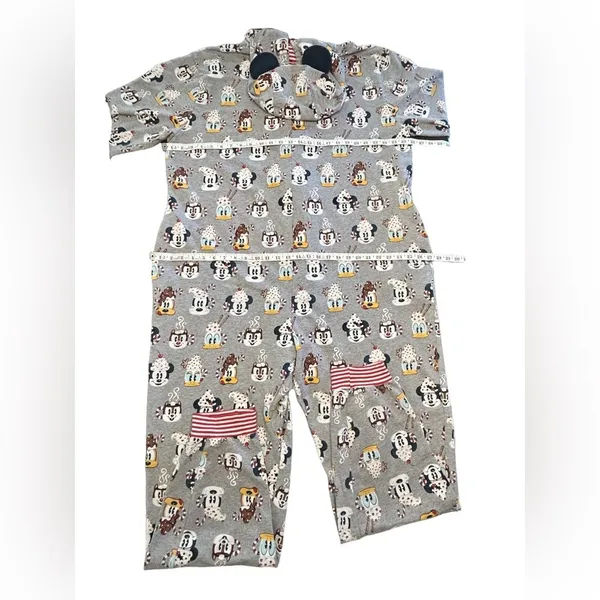 Disney Mickey Mouse Friends Holiday treats One-Piece Pajama hood ears adult XXL - Image 16