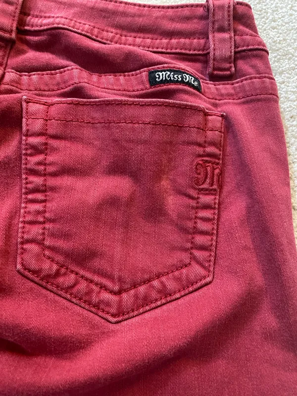 Miss Me Mid-Rise Skinny Jeans Red 29 x 28 - Image 8