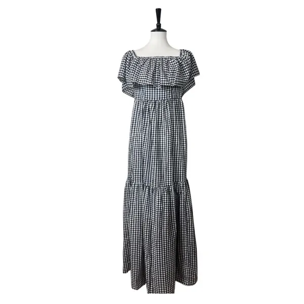 Chelsea 28 Gingham Off Shoulder Maxi Dress Women’s Size 4 Cottagecore NWT Ruffle - Image 12