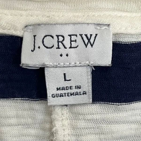 J.Crew Womens Navy Blue White Striped Sleeveless‎ Cotton T-Shirt Mini Dress L - Image 2