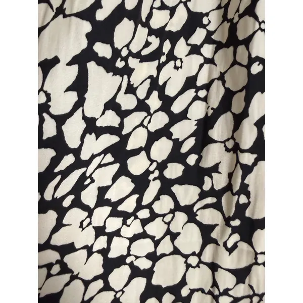 Tahari Womens Black Cream Abstract‎ Floral Elastic Waist Midi A-Line Skirt Large - Image 3