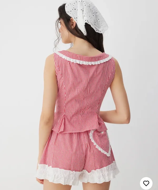 Cider cotton blend gingham ruched set - Image 2