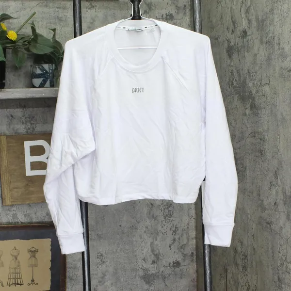 NWT DKNY Sport Womens Lightweight Super Soft Pullover Sweatshirt White S - Image 2