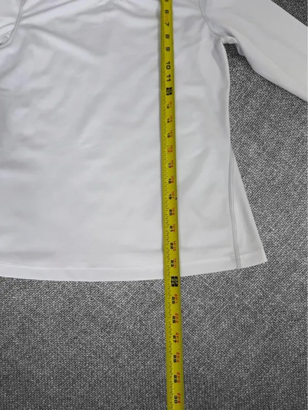 White Long Sleeve Performance Athletic Base Layer Size L - Image 6