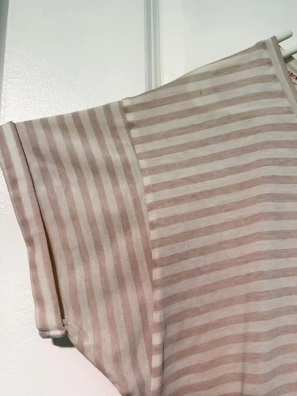 Victoria's Secret Cream & Beige Striped Night Tee - Image 2