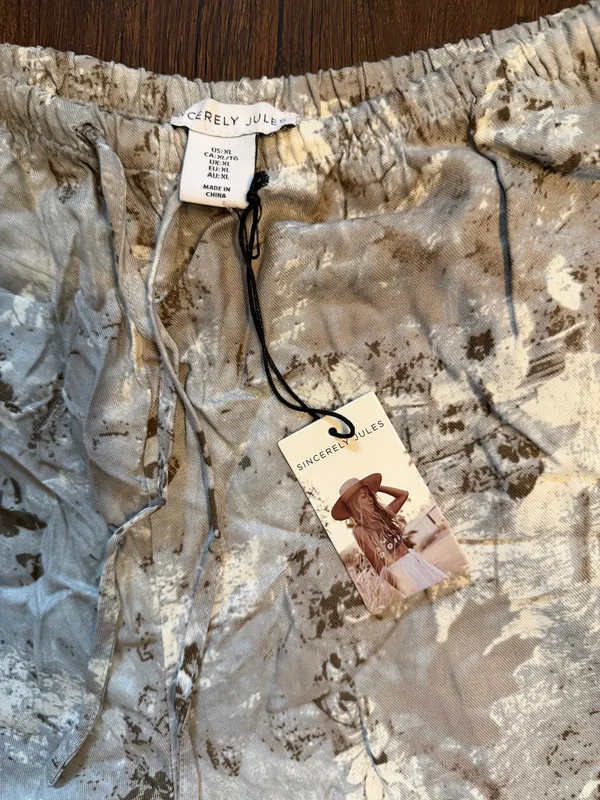 Sincerely Jules Brown/White wide Leg Pants size XL - Image 2