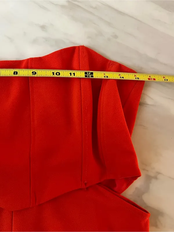 ASOS Red Strapless Corset Cutout Maxi Dress Size US 8 - Image 7