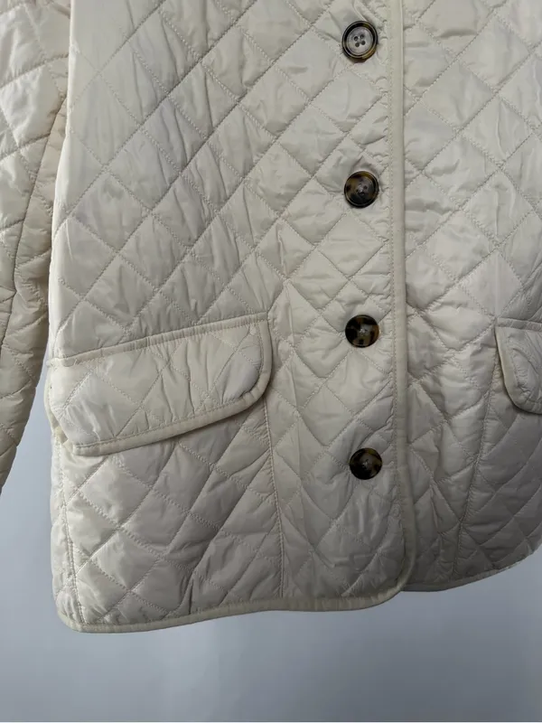 J. Crew Quilted Lightweight Lady Jacket‎ in Cream Size 4 - Image 3