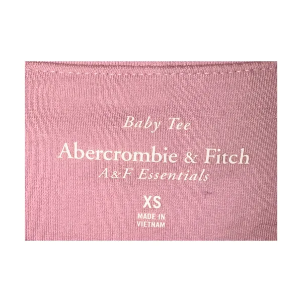 Abercrombie & Fitch AF Essential Baby Tee Pink Knit Short Sleeve Shirt Size XS - Image 3