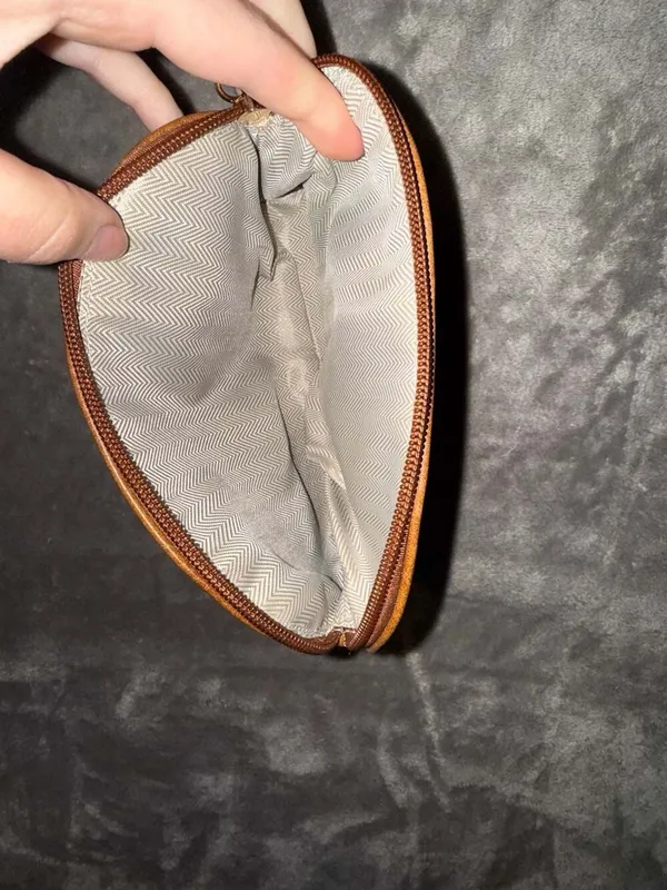 Hkcluf Brown Faux Leather Wristlet Pouch - Image 4