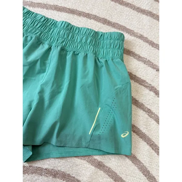 Asics Women's Kelly Green Athletic Running Activewear Shorts Size Small - Image 8