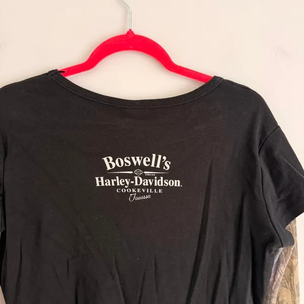 Y2k Black Harley Davidson Sheer Graphic Long Sleeve Top - Image 7