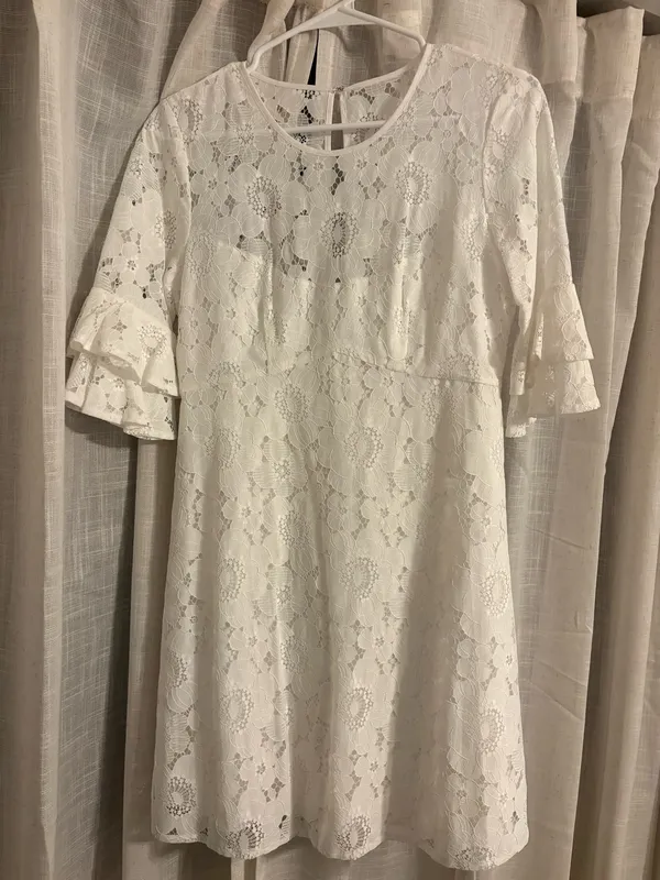 White Amanda Uprichard Lace Mini Dress - Image 4
