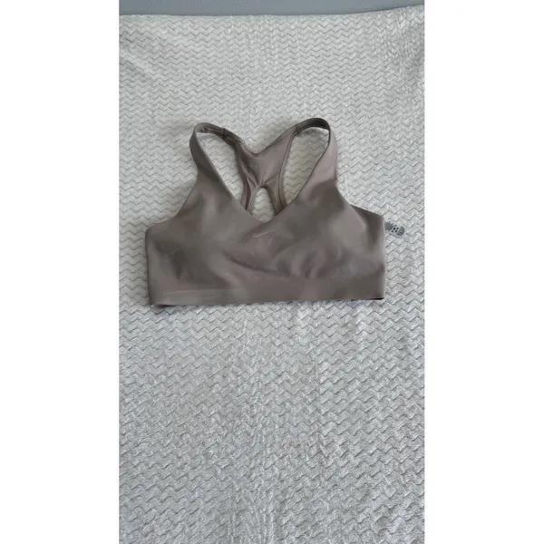 Nike Womens Medium Impact Racerback Sports Bra Taupe Mauve Large RN56323 - Image 2