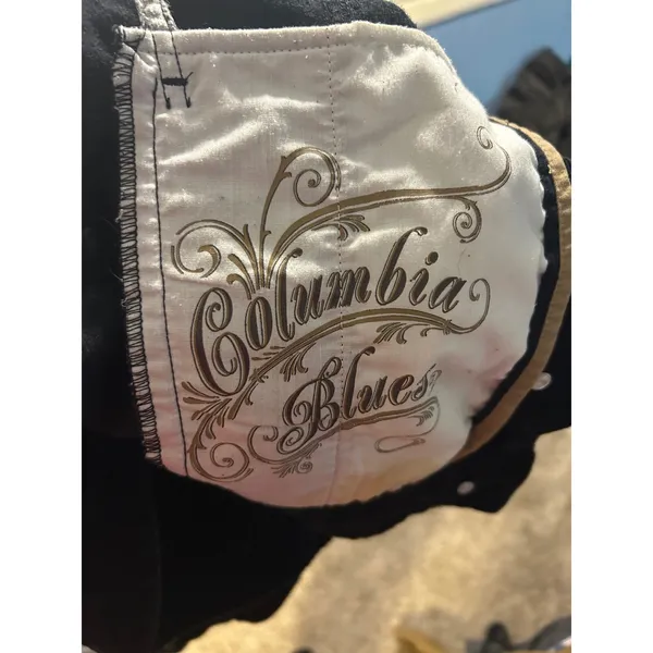 Columbia Blues Womens Black Corduroy Trucker Jacket Stretch Y2KSize M 0207AL - Image 3