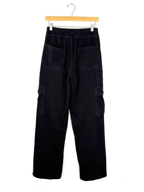 Halara Flex Black Denim Wide-Leg Cargo Pants - Image 8