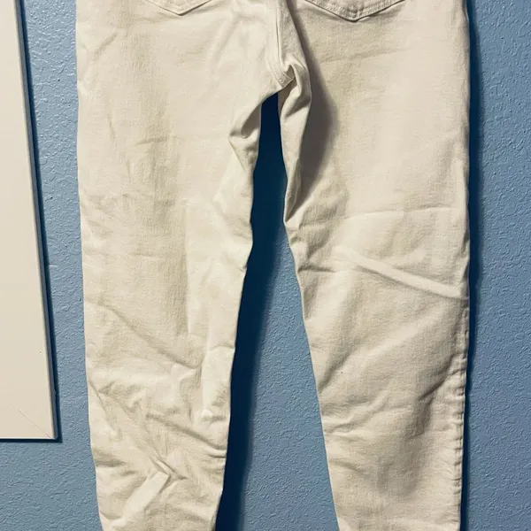 Size 4 American Eagle White Mom Straight Leg Stretch Jeans - Image 8