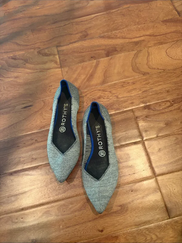 Rothys The Point Cloud Grey Birdseye Flat Shoes Womens Size 7 - Image 2