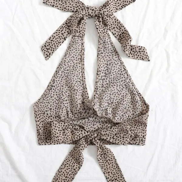 SHEIN Tie Halter Crop Top - Image 2