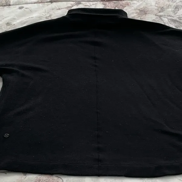 Lululemon merino wool black mock neck dropped sleeves sweatshirt, size 4 - Image 6