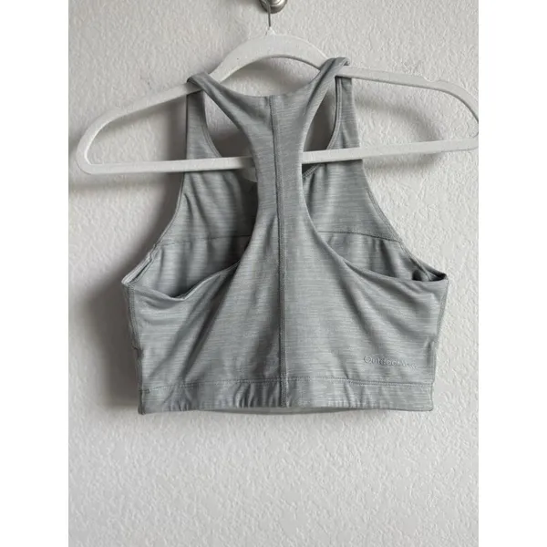 Outdoor Voices‎ Sports Bra Women's Size Medium Gray Tech Sweat Crop Athletic - Image 2