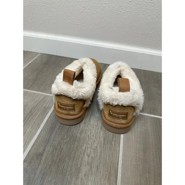 Koolaburra by UGG Burree Chestnut Suede Faux Fur Slippers‎ 1133080 Womens 7 - Image 3