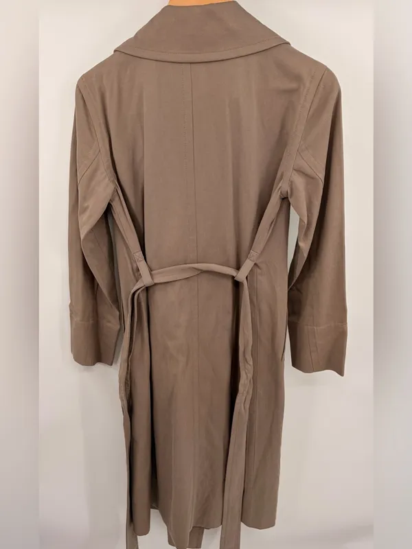 Everlane the drape trench coat with belt gray tan women’s XS chic mature - Image 5