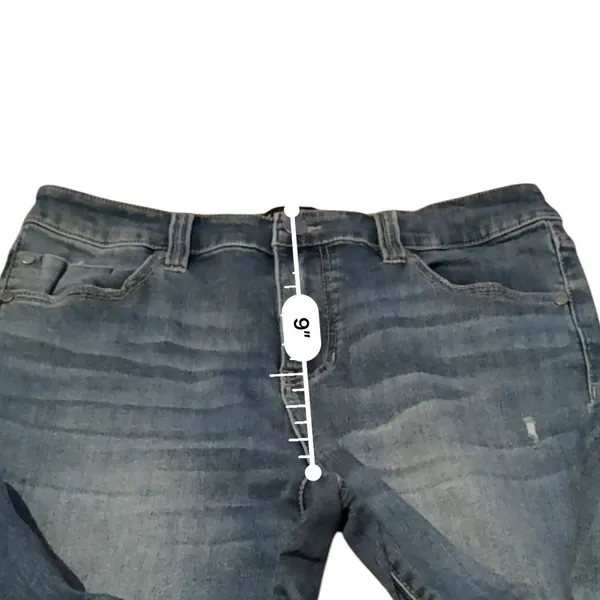 Liverpool LA Crop Flare Jeans‎ Womens 8/29 Blue Raw Hem Distressed Stretch Denim - Image 8