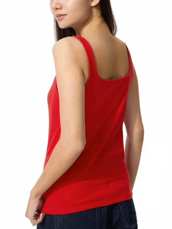 Uniqlo Pointelle Tank Top NWT Red Medium - Image 3