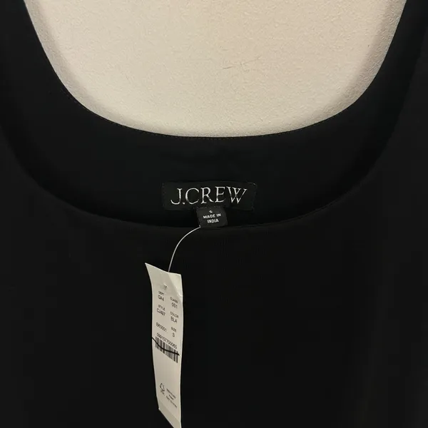 J.Crew Drop Waist Mixy Dress Midi Cotton A Line Minimalist Black Small NWT - Image 7