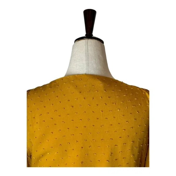 Auguste The‎ Label Shirt Women 4 Yellow Ocher Swiss Dot Frida Wrapped Blouse - Image 6